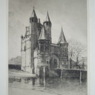 Haarlem Amsterdamsepoort ets Joh.Josseaud 1880-1935 € 150.-