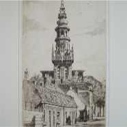 Haarlem Nieuwekerk Roodenburg ets