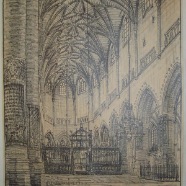 Haarlem St.Bavo interieur Jos v d Wall Perne 1877-1941 litho 42x51 cm. € 125.-