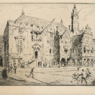 Haarlem Stadhuis Walter  Zeising 1876-1933 ets 1920 24x19 cm.