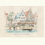 Alkmaar houtgravure 1885 € 15.-
