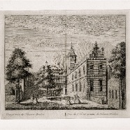 Alkmaar Nieuwe Doelen Leonardus Schenk.1696-1767 kopergravure 1736 ca. 19x16cm. € 75.- set 6st 300.-