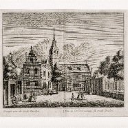 Alkmaar Oude Doelen Leonardus Schenk.1696-1767 kopergravure 1736 ca. 19x16 cm. € 75.- set 6st 300.-