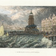 Amsterdam Batty 1825 handgekleurde staalgravure  € 45.-