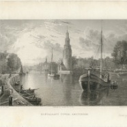 Amsterdam Batty Montelbaanstoren staalgravure 1825 € 70.-