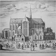 Amsterdam Nieuwekerk Pieter Schut 1619-1660 kopergravure ca.1650 30x26 cm.         