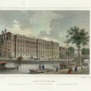 Amsterdam J.L.Terwen 1813-1873 Paleis van Justitie handgekleurde staalgravure 1860 ca. 17x13 cm. € 70.-