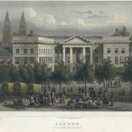 Arnhem J.L.Terwen 1813-1873 Paleis van Justitie handgekleurde staalgravure 1860 ca. 17x13 cm. € 65.-