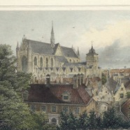 Leiden J.L.Terwen 1813-1873 Hooglandse kerk handgekleurde staalgravure 1860 ca. 17x13 cm. € 75.-