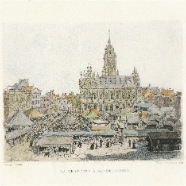 Middelburg Dujardin 1880 Stadhuis handgekleurde heliogravure  € 25.-