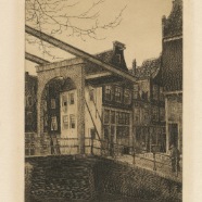 Amsterdam  Staalstraat Dirk Harting 1884-1972 ets 15x23 cm. € 100.-