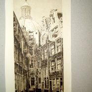 Amsterdam Bijlsteeg Dirk Harting 1884-1972 ets 14x31.5 cm. € 75.-
