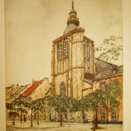 Maastricht St. Mattheuskerk  Johan Scherft 1892-1969 kleurets 31.5-41.5 cm. € 75.-