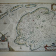 Friesland Frisia Occidentalis Henricus Hondius 1597-1651 handgekleurde kopergravure 1629  50x39 cm. €  400.-