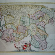Hollandia Westfriesland Hollanda vulgo Westvriesland Vincenzo Coronelli 1650-1718 handgekleurde kopergravure 1692  61x46 cm. € 500.-