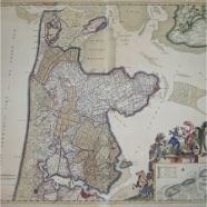 Hollandia Westfriesland Reinier en Josua Ottens handgekleurde kopergravure 1770  59x50 cm. € 800.-