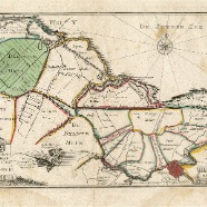 Kaart van Hoogheemraadschap van Zeeburg en Diemerdijk oud gekleurde kopergravure 23x15 cm H. de Leth 1703-1760 / 1740 € 75.-