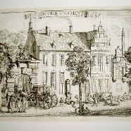Haarlem Proveniershuis  Romeyn de Hooghe 1645-1708 kopergravure 24x18 cm. 1688  