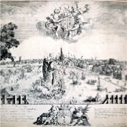 Haarlem Spaarne Jan van Vianen/Johannes Tangena ca. 1690 kopergravure/ets 38x56 cm. gezicht op de stad vanuit het z.o.(zeldzaam)