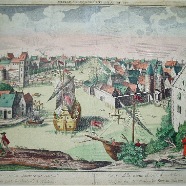 Haarlem Spaarne Schalkwijkerpoort optica prent handgekleurde kopergravure ca. 1780