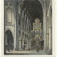 Haarlem St.Bavo orgel J.L.Terwen 1813-1873 handgekleurde staalgravure 1860 € 50.-