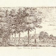 Haarlem bij de Baan Johannes Swertner 1746-1813 kopergravure 1763 22x13 cm. zeldzaam