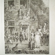 Haarlem het Bokje Haarlemmerhout Pelletier 1740 kopergravure