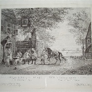 Haarlem het Bokje Haarlemmerhout Pelletier 1760 kopergravure