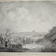 Haarlem vanuit de duinen Anthony Jacobus Offermans 1796-1872 litho 30x21.5 cm. ca 1830