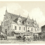Haarlem Vleeshal Carl Johan Billmark 1804-1870 lithografie 28x19 cm. ca 1850