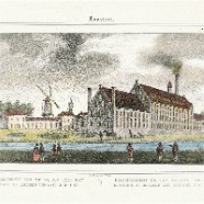 Haarlem wilson Leidsevaart handgekleurde litho 1840 van Lier € 45.-