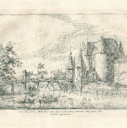 Kennemerlandsche gezichten  Janspoort Haarlem Spilman ? ca 1740 kopergravure 21x15 cm.