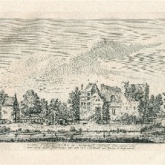 Kennemerlandsche gezichten Poelenburg bij Heemskerk Spilman ? ca 1740 kopergravure 21x15 cm.