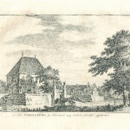 Kennemerlandsche gezichten Poelenburg bij Heemskerk Spilman ? ca 1740 kopergravure 21x15 cm.