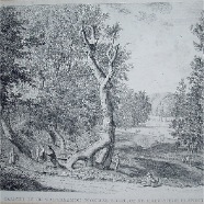 Overveen Elswoud Leendert Overbeek 1752-1815 kopergravure 1792 ca. 33x29 cm.